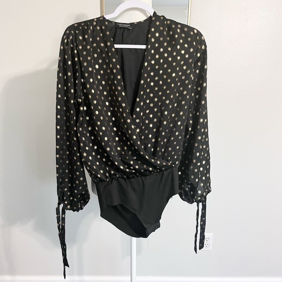 Zara Polka Dot Shimmer Glam Bodysuit - Picture 3 of 4